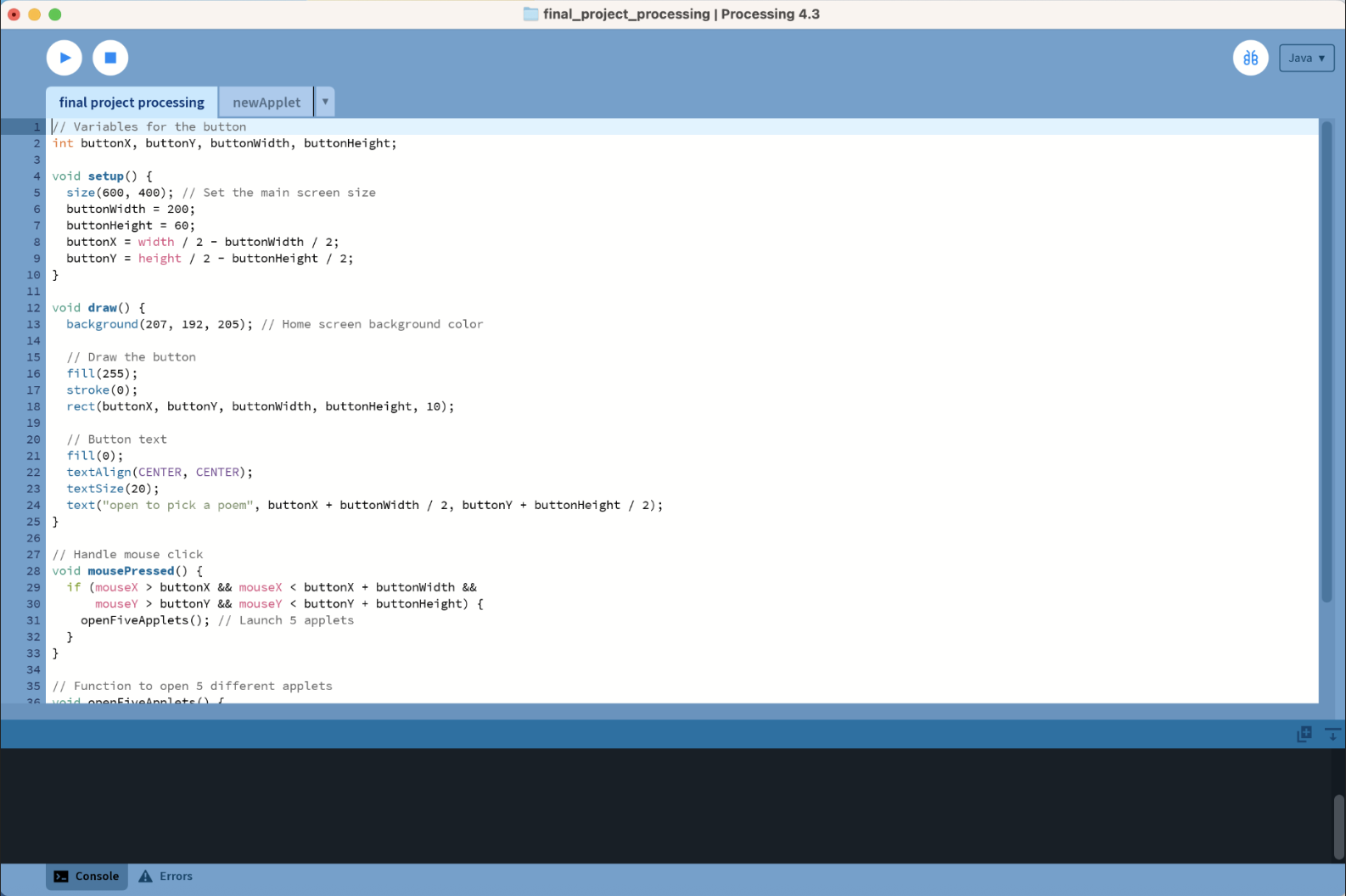 Processing sketch