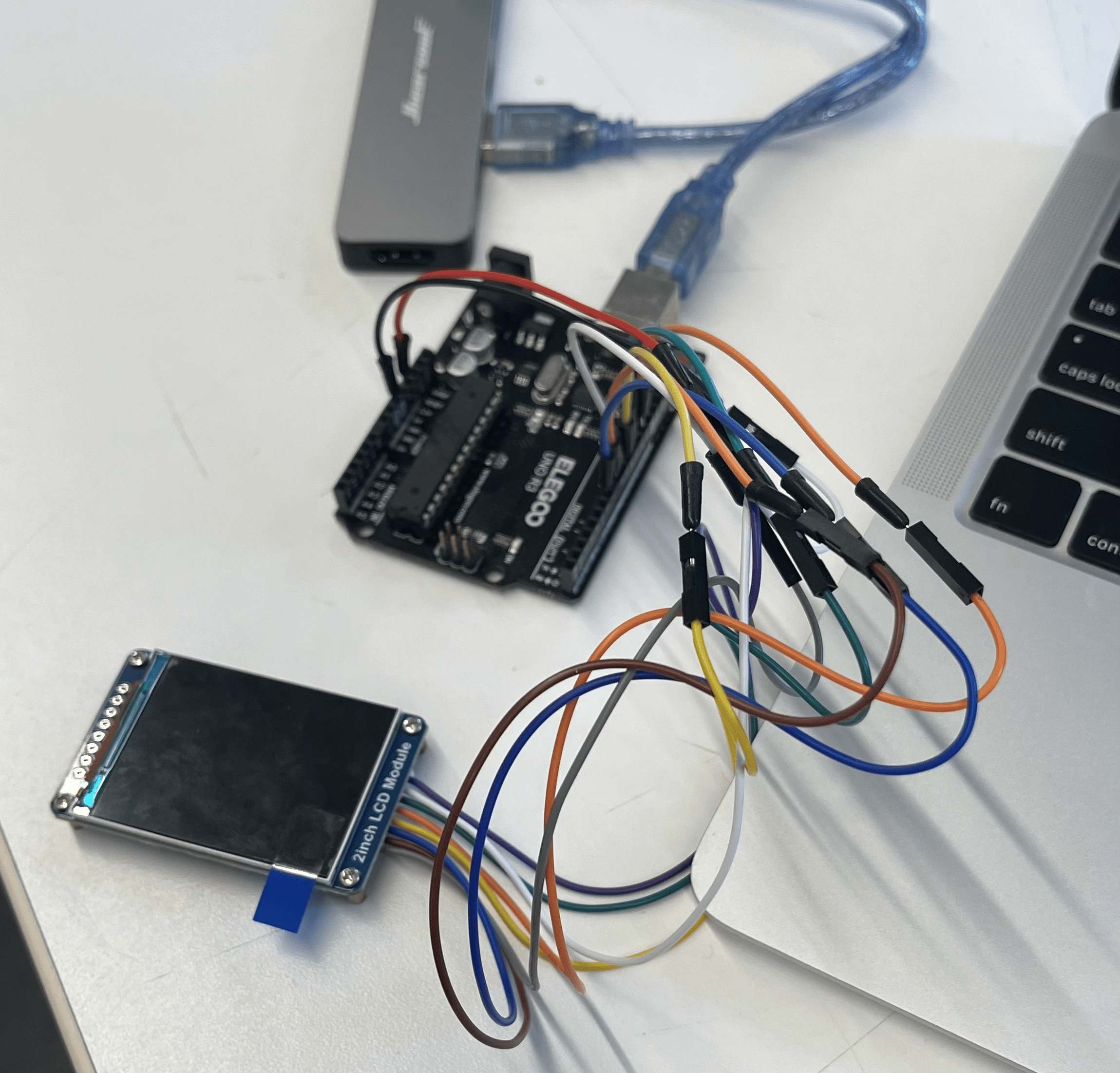 Screen setup inside doll